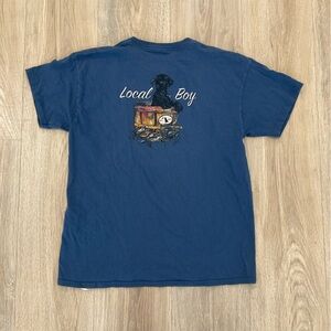 Local boy dog print Navy Blue Kids Graphic Tee